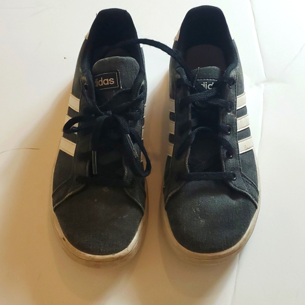 Adidas kids black canvas shoes